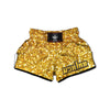 Artwork Glitter Gold Print Muay Thai Boxing Shorts-grizzshop