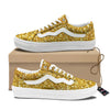 Artwork Glitter Gold Print Skate Shoes-grizzshop