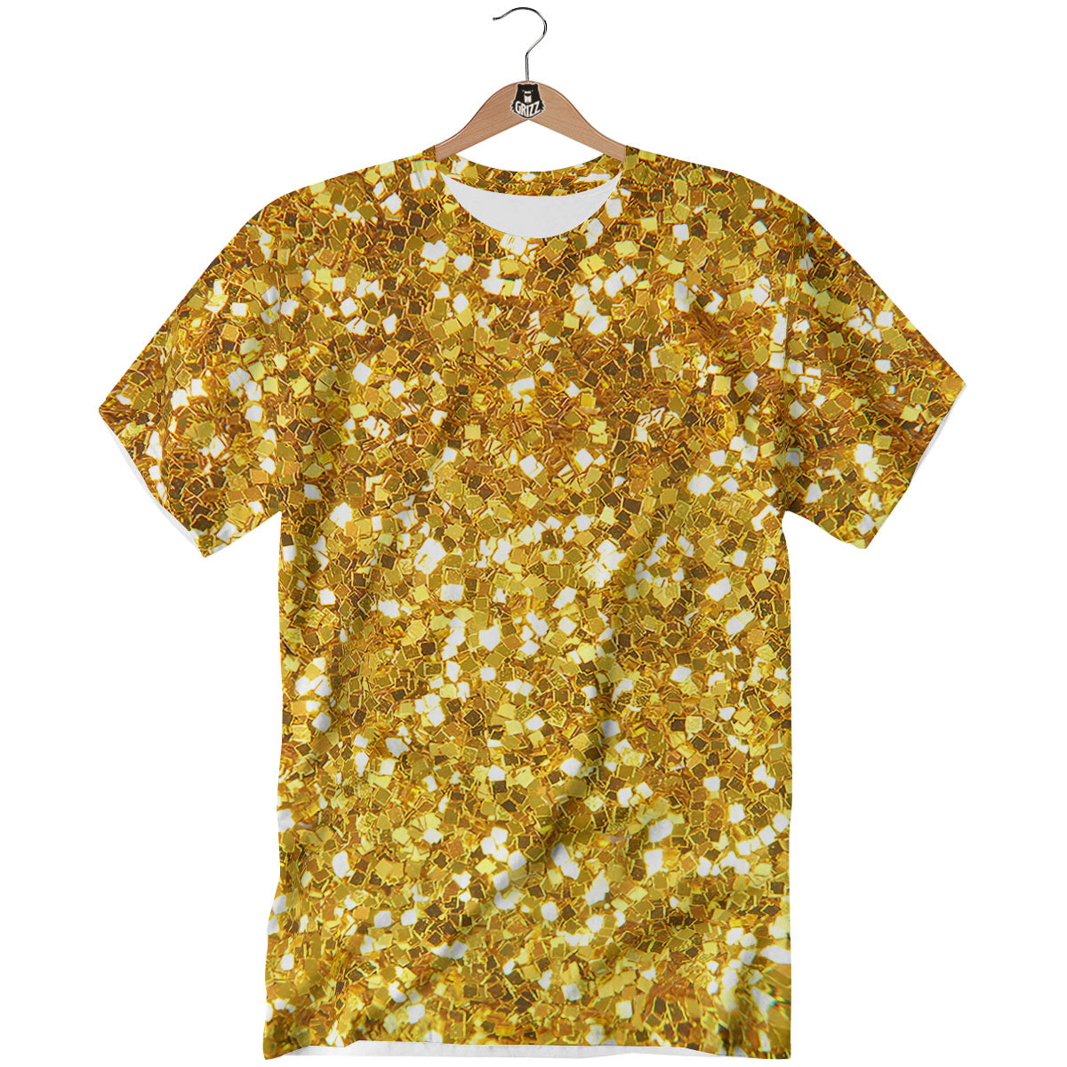 Artwork Glitter Gold Print T-Shirt-grizzshop