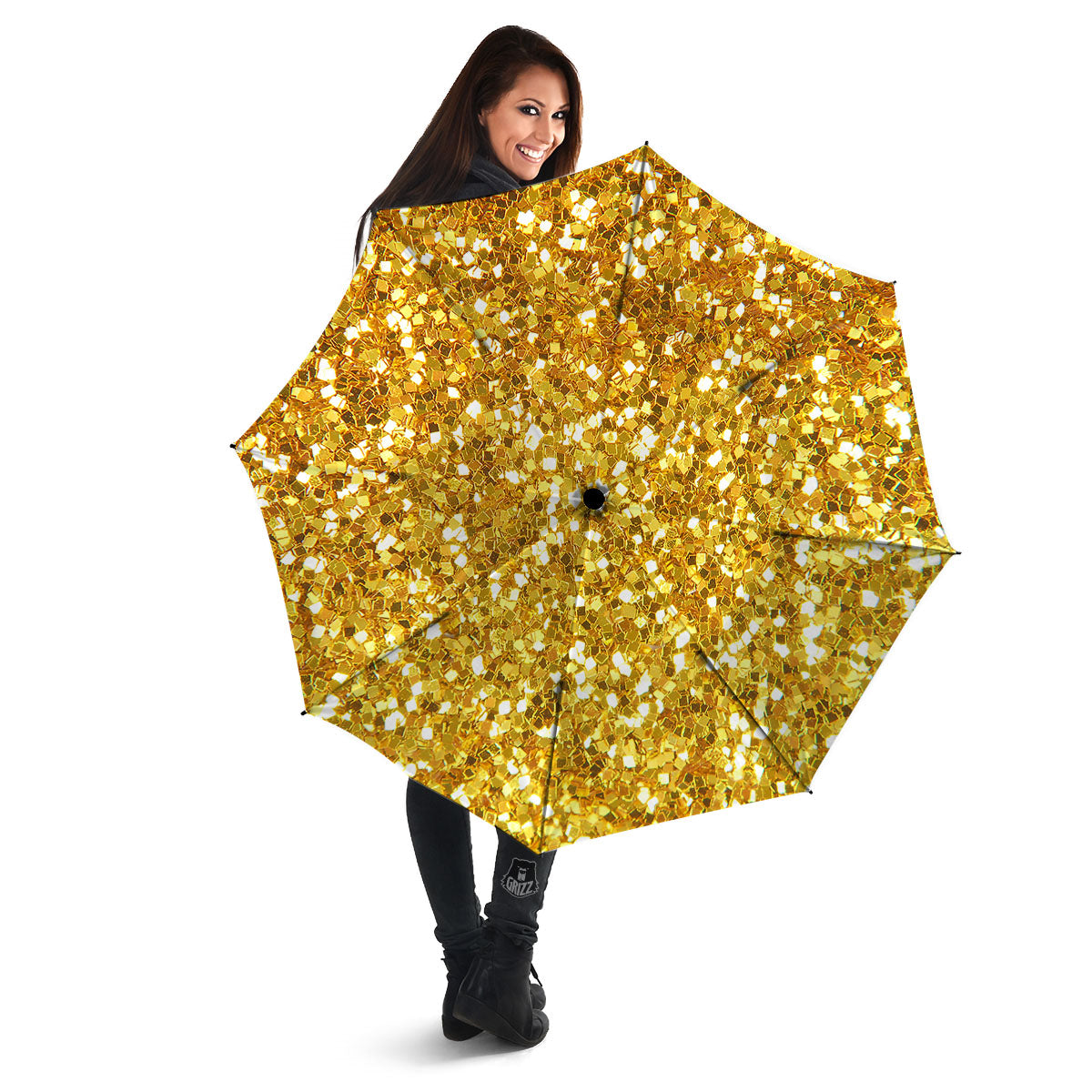Artwork Glitter Gold Print Umbrella-grizzshop