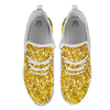 Artwork Glitter Gold Print White Athletic Shoes-grizzshop