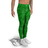 Artwork Glitter Green Print Men's Leggings-grizzshop