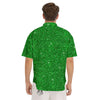 Artwork Glitter Green Print Men's Short Sleeve Shirts-grizzshop