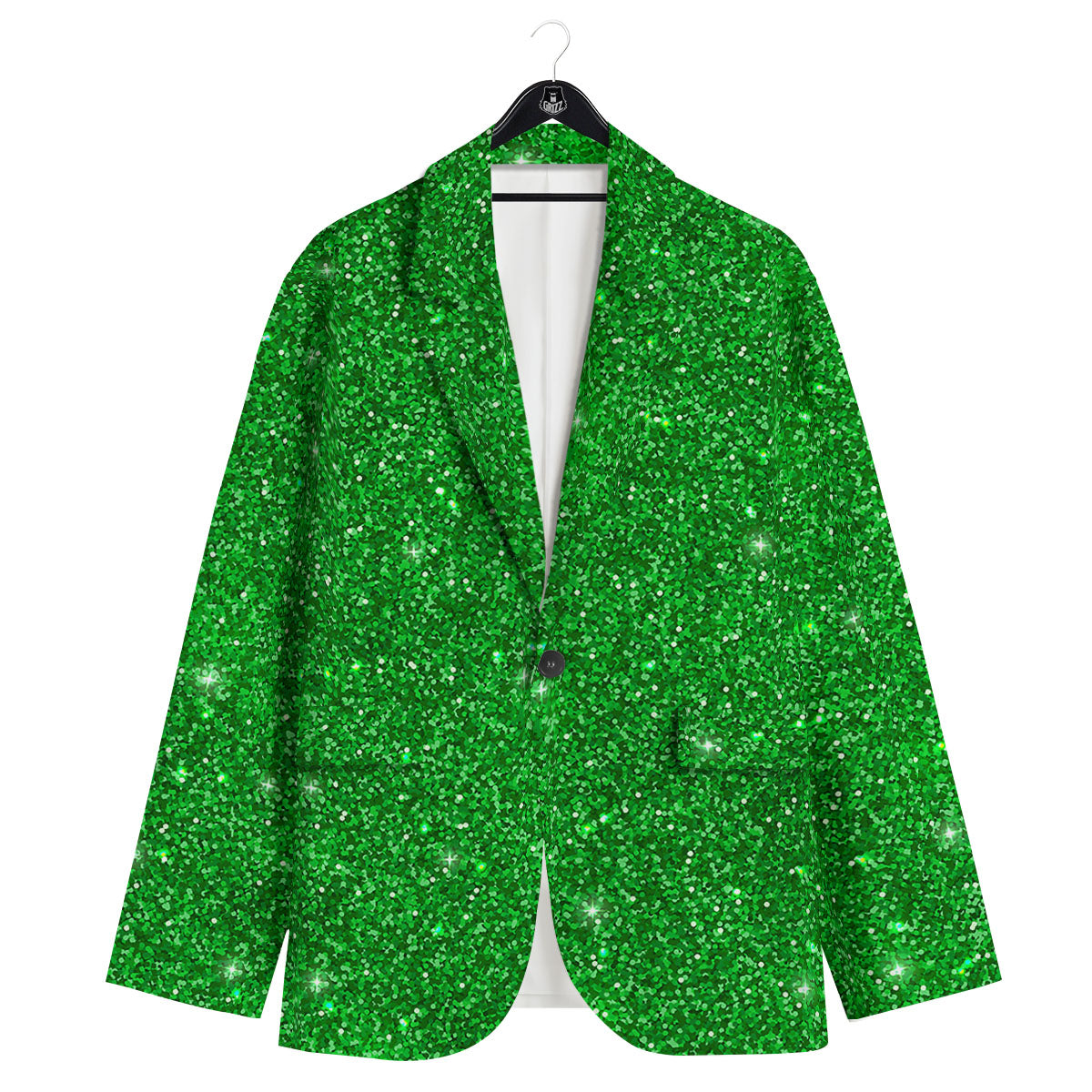 Artwork Glitter Green Print Men's Sport Coat-grizzshop