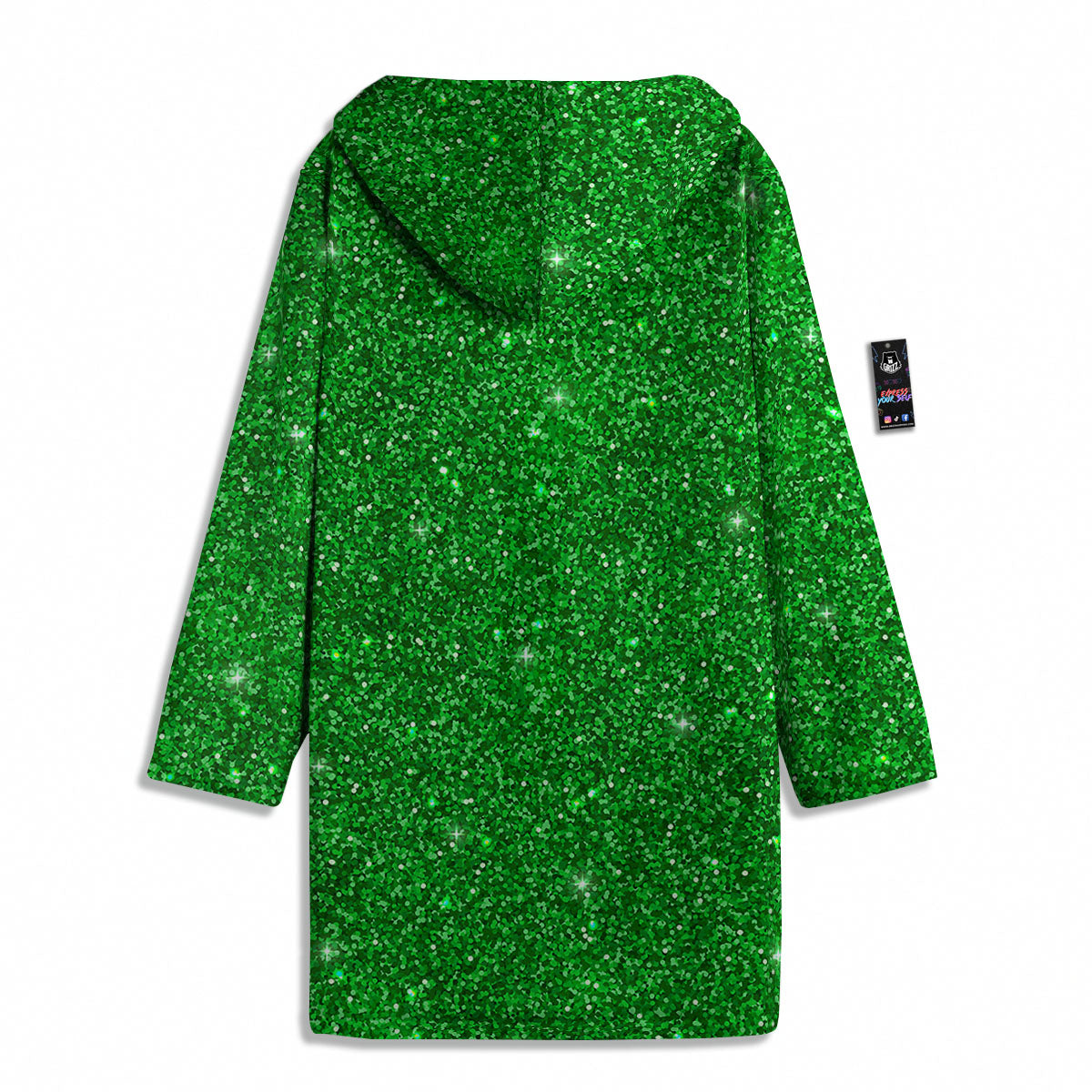 Artwork Glitter Green Print Men's Windbreaker Jacket-grizzshop