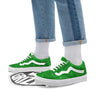 Artwork Glitter Green Print Skate Shoes-grizzshop