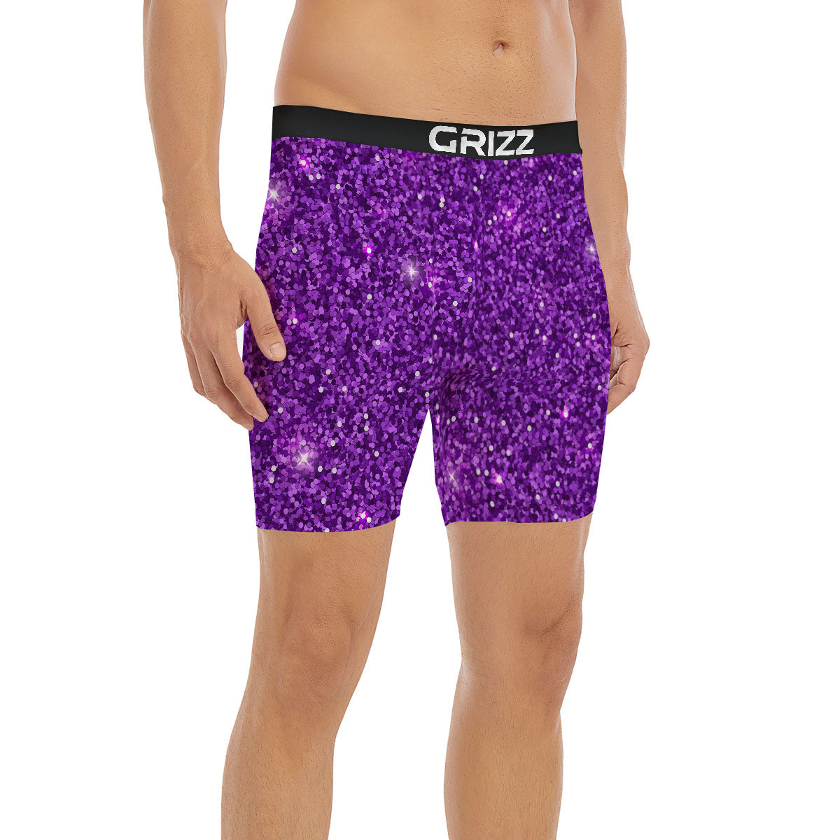 Artwork Glitter Purple Print Boxer Briefs-grizzshop