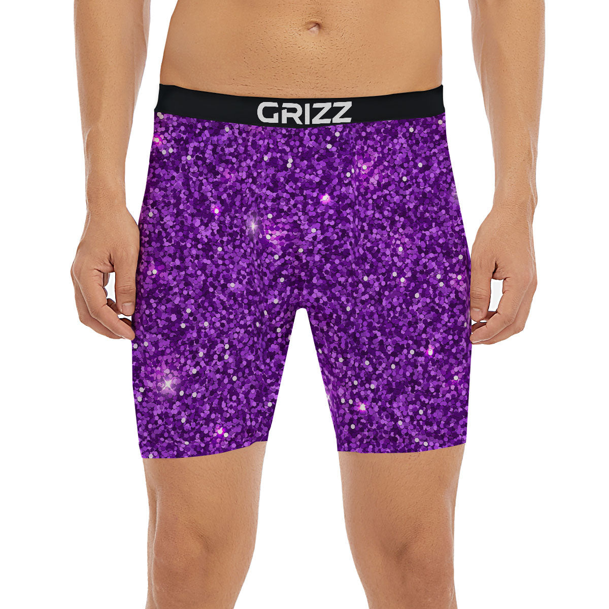 Artwork Glitter Purple Print Boxer Briefs-grizzshop