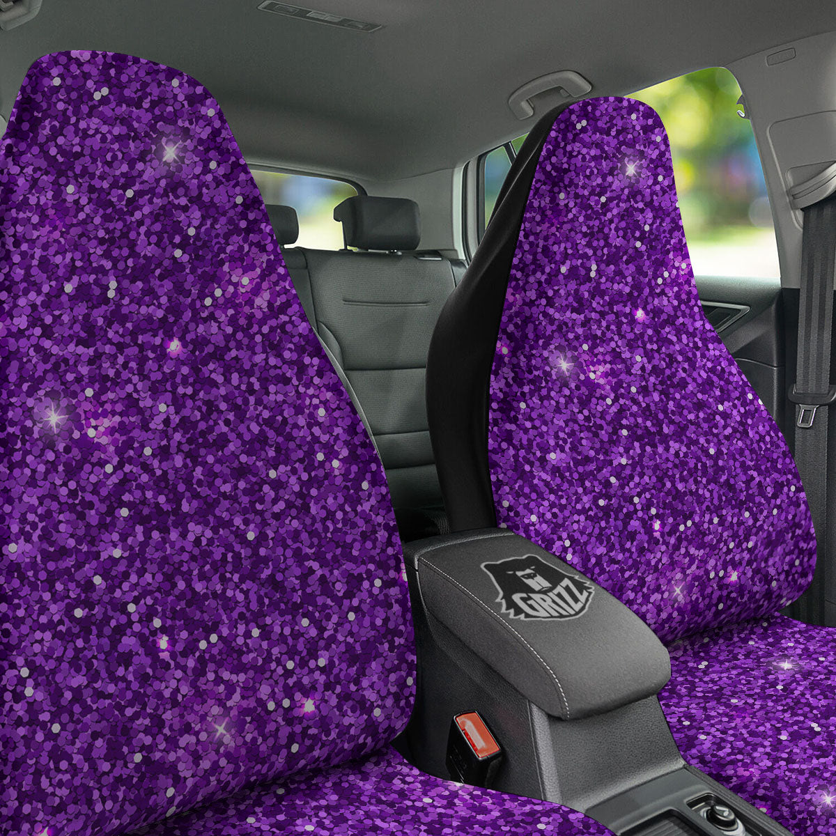 Artwork Glitter Purple Print Car Seat Covers-grizzshop