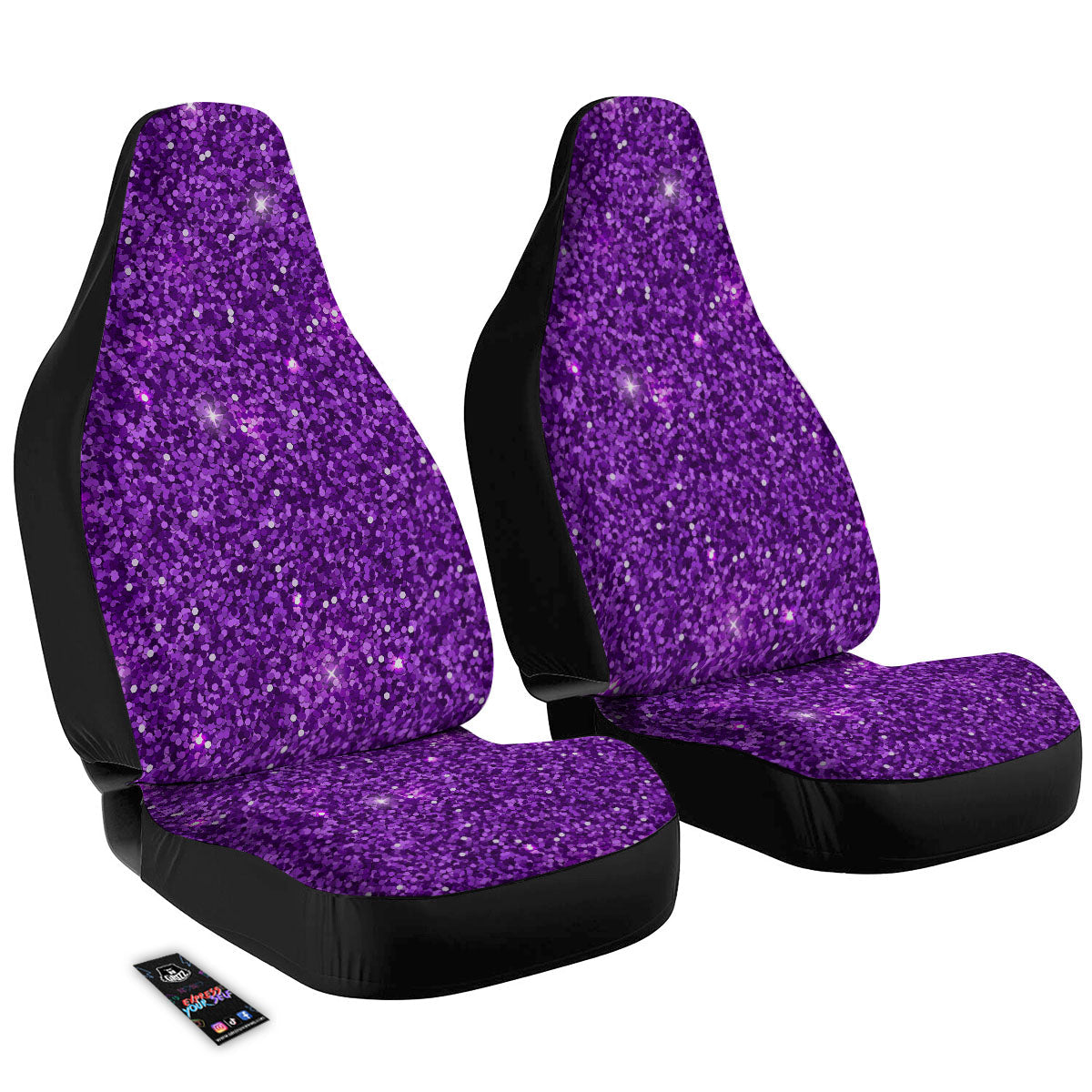 Artwork Glitter Purple Print Car Seat Covers-grizzshop
