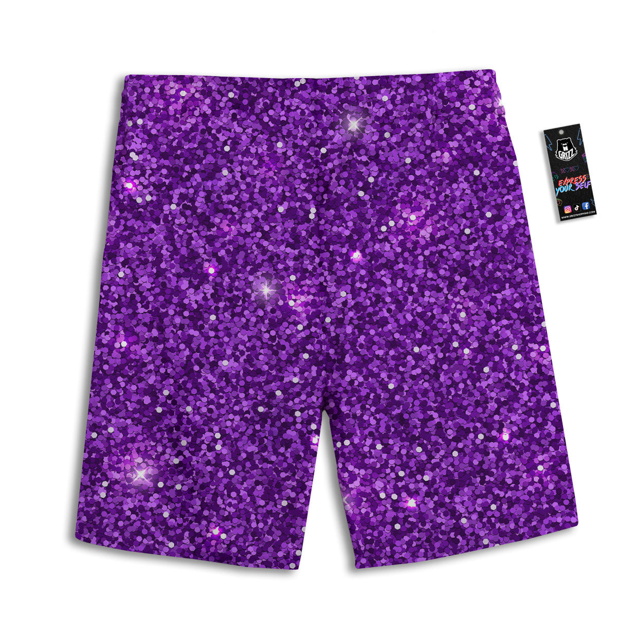 Artwork Glitter Purple Print Men's Athletic Shorts