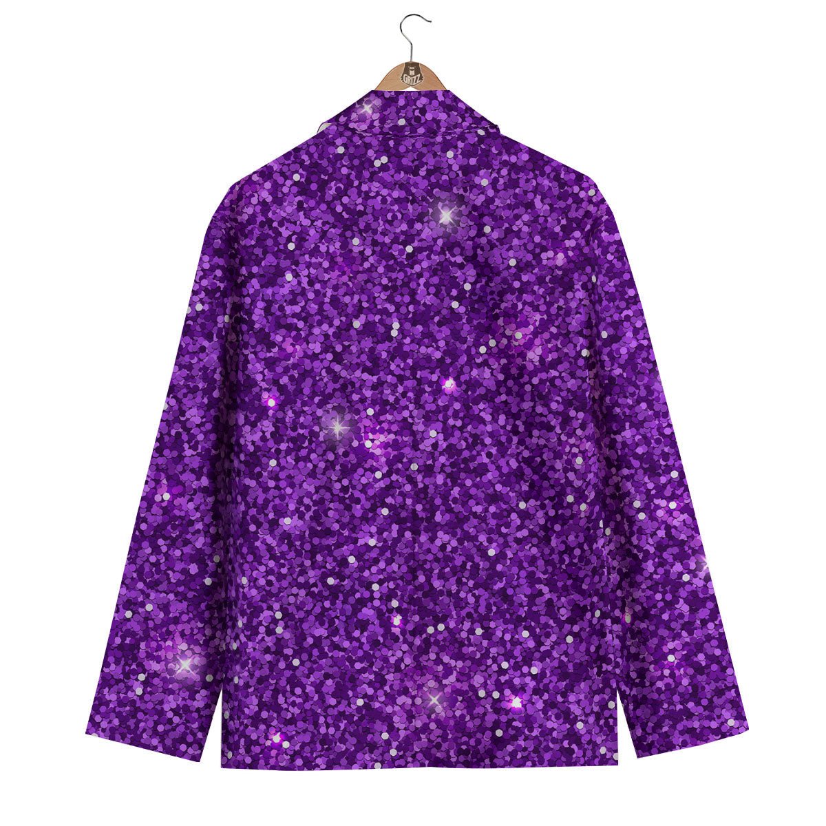 Artwork Glitter Purple Print Men's Blazer-grizzshop