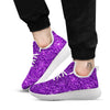 Artwork Glitter Purple Print White Athletic Shoes-grizzshop