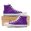 Artwork Glitter Purple Print White High Top Shoes-grizzshop