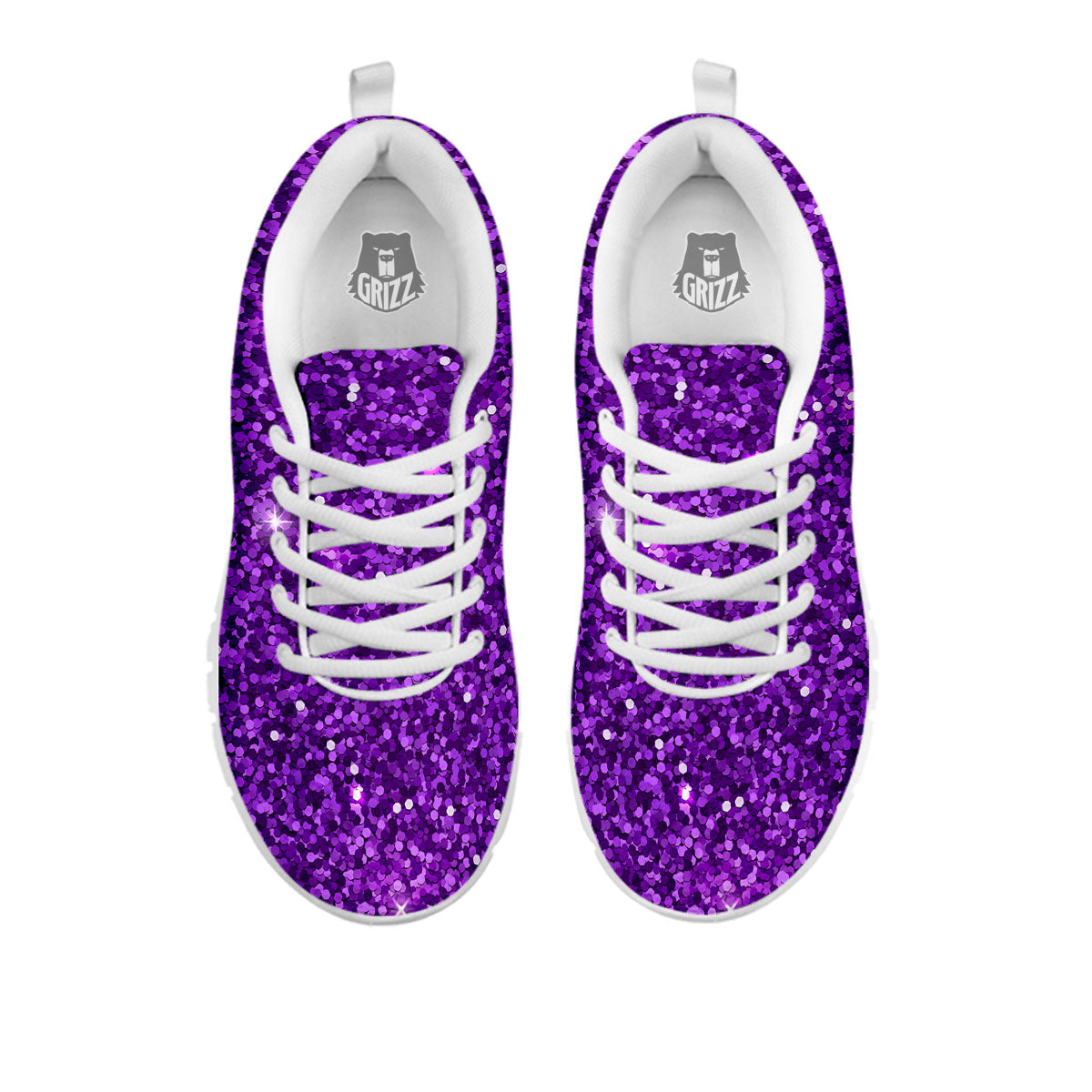 Artwork Glitter Purple Print White Sneaker-grizzshop
