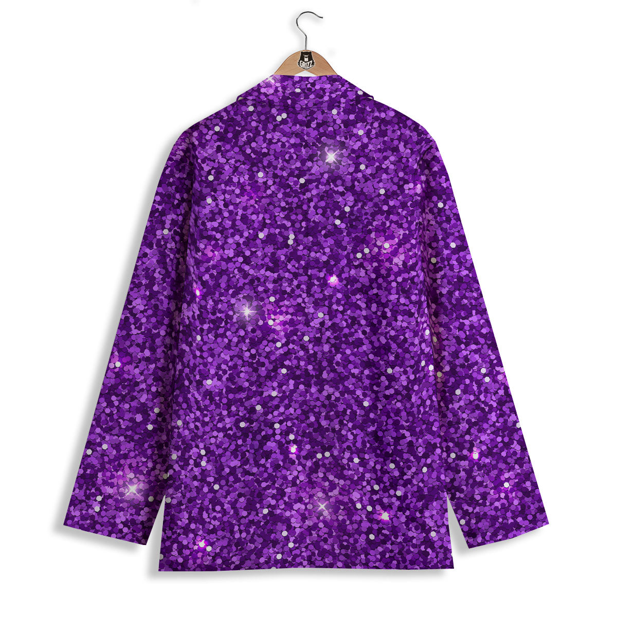 Artwork Glitter Purple Print Women's Blazer-grizzshop