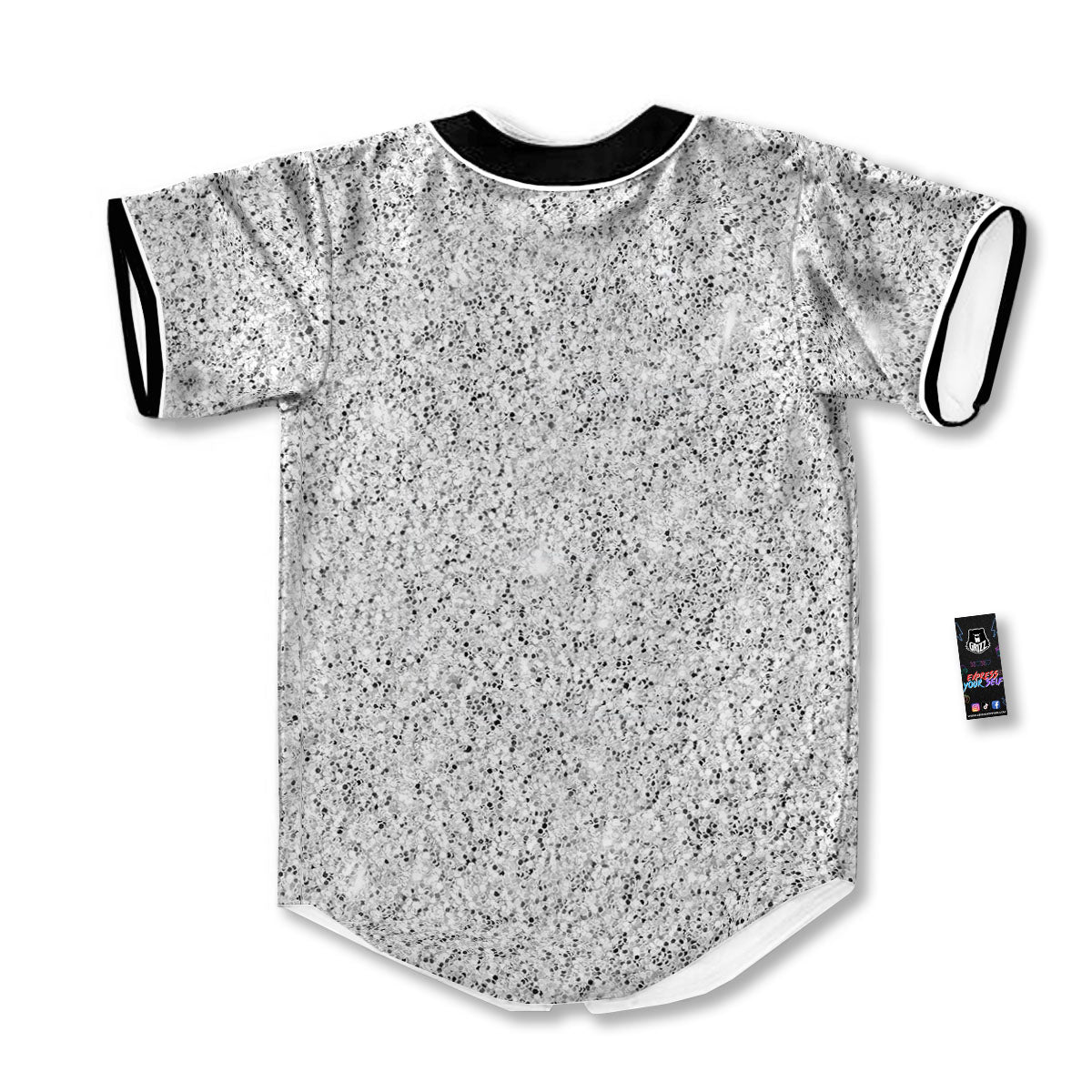 Artwork Glitter Silver Print Baseball Jersey-grizzshop
