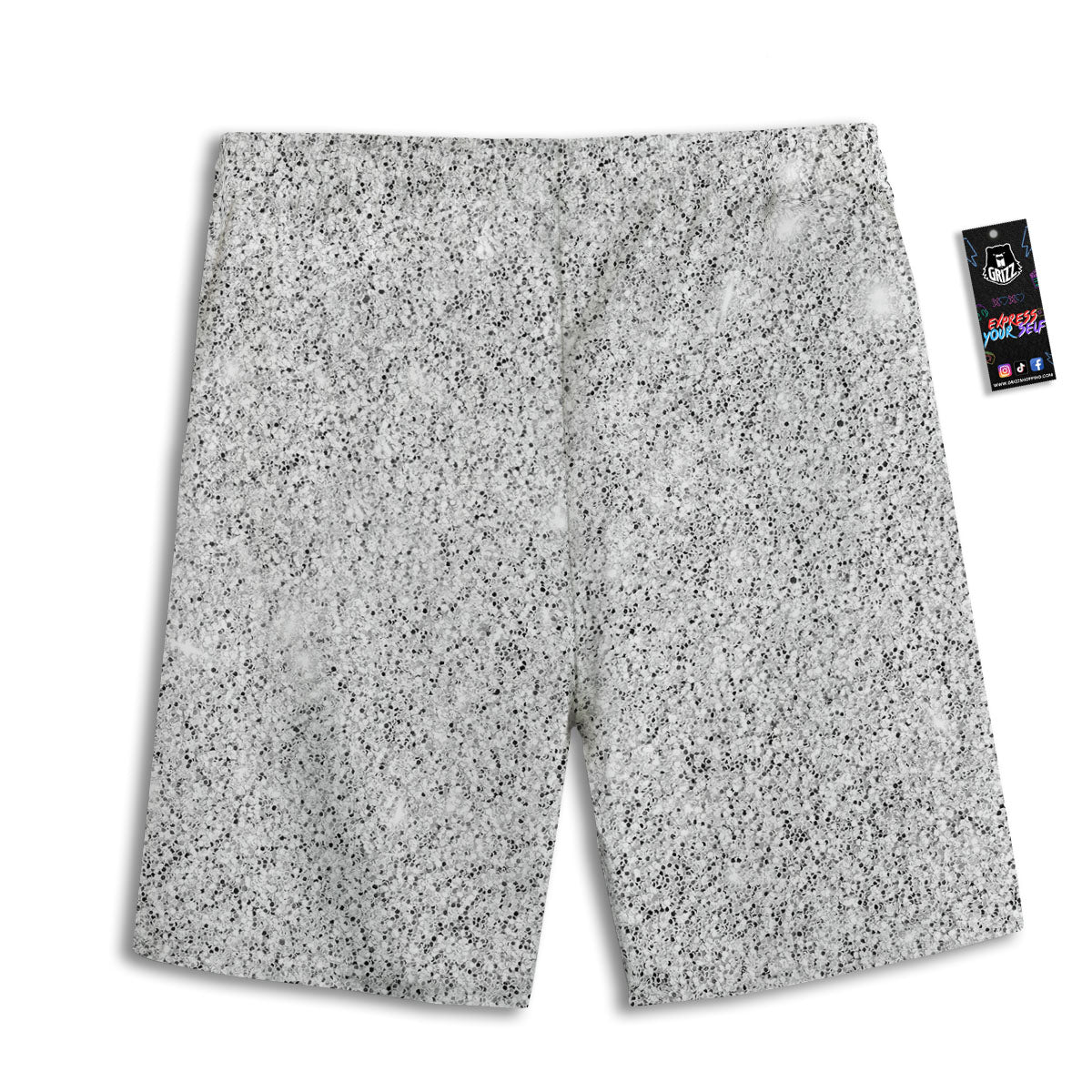 Artwork Glitter Silver Print Men's Athletic Shorts