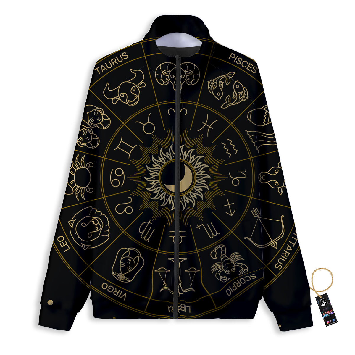 Artwork Glitter Silver Print Track Jacket-grizzshop