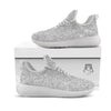 Artwork Glitter Silver Print White Athletic Shoes-grizzshop