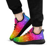 Artwork Rainbow Glitter Print Black Athletic Shoes-grizzshop