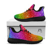 Artwork Rainbow Glitter Print Black Athletic Shoes-grizzshop