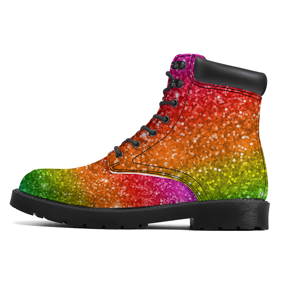 Artwork Rainbow Glitter Print Boots-grizzshop