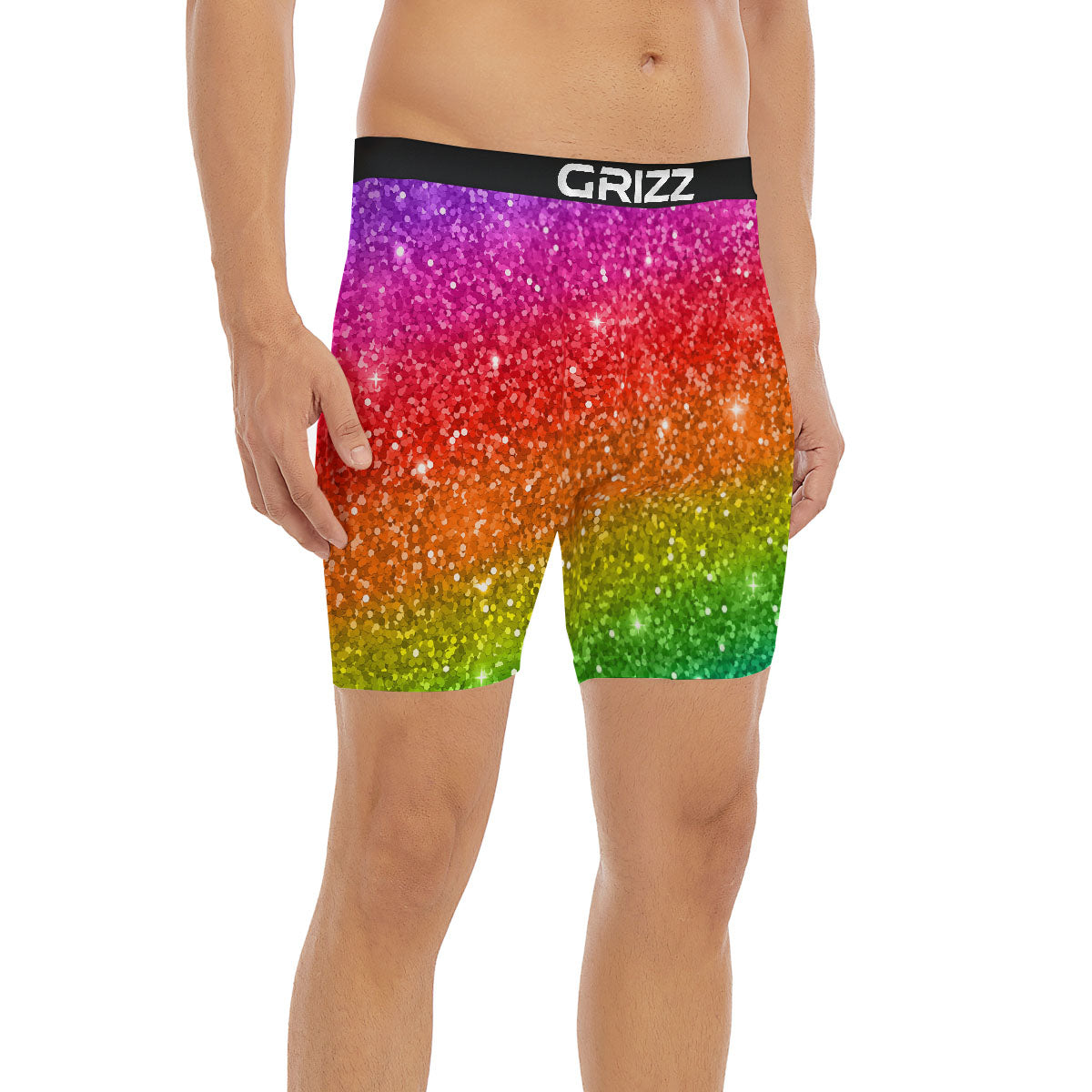 Artwork Rainbow Glitter Print Boxer Briefs-grizzshop