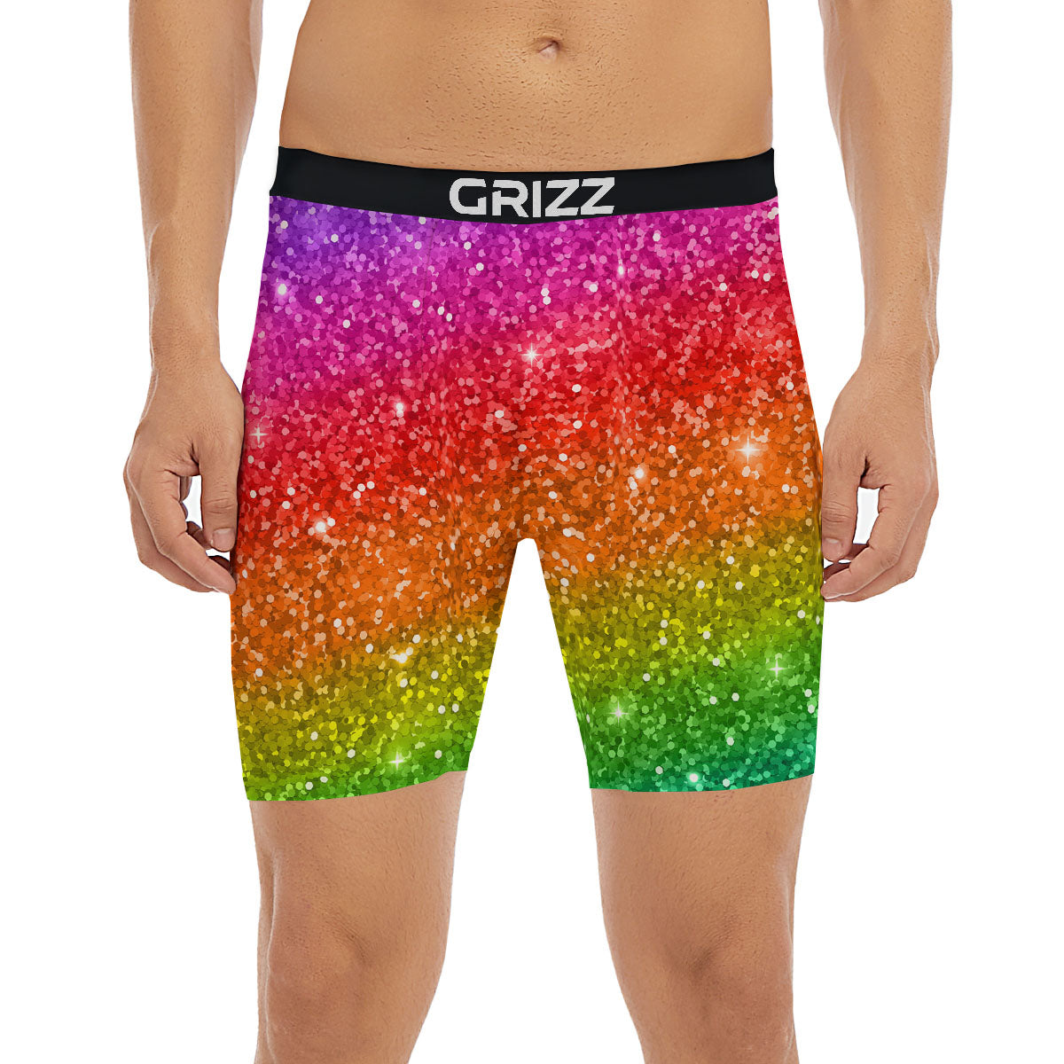 Artwork Rainbow Glitter Print Boxer Briefs-grizzshop