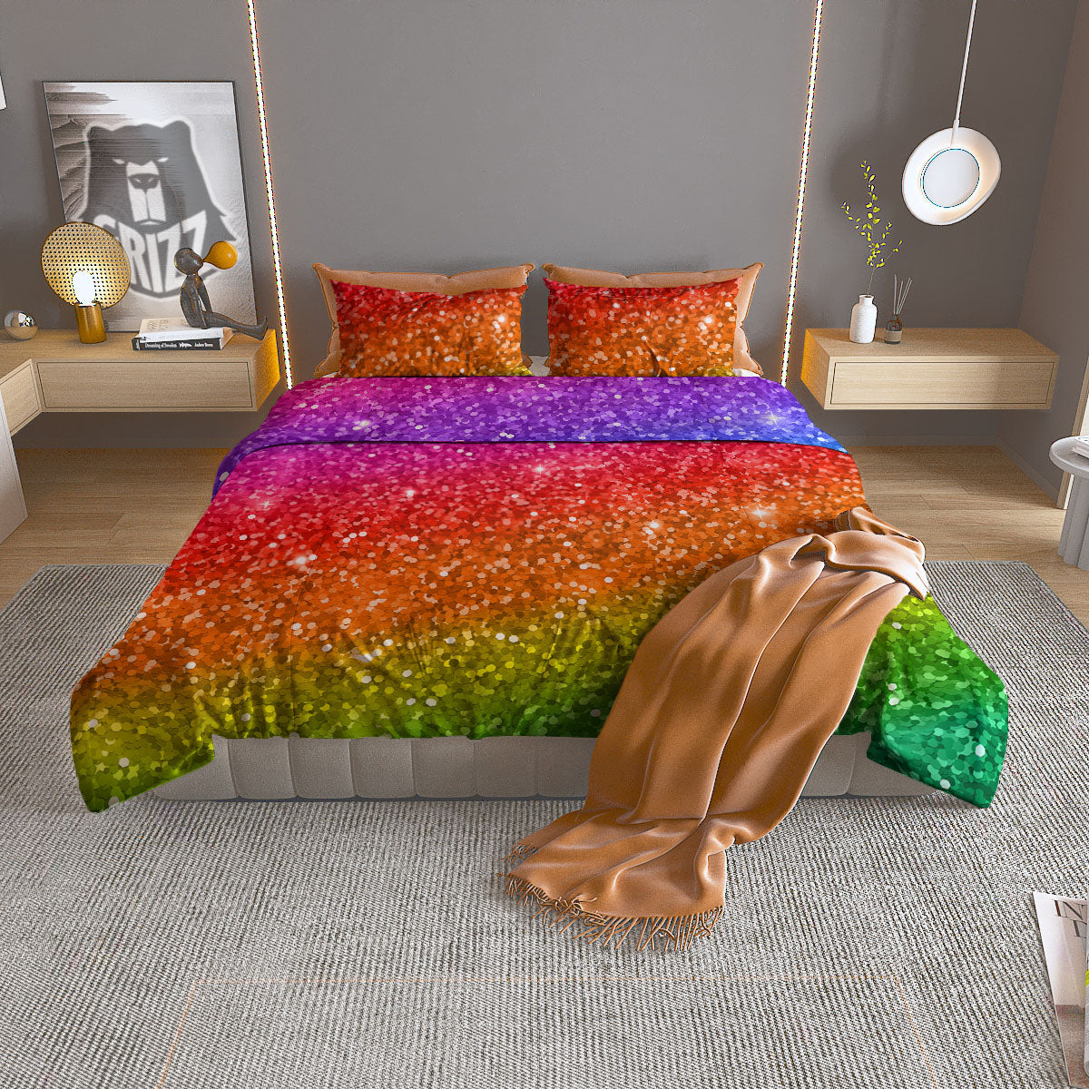 Autumn Vintage Print Pattern Duvet Cover Bedding Set