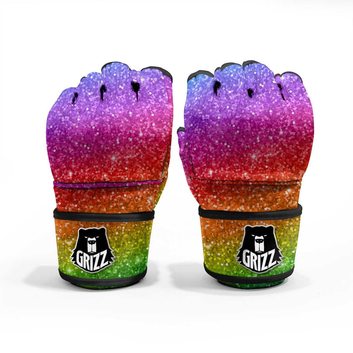 Artwork Rainbow Glitter Print MMA Gloves-grizzshop