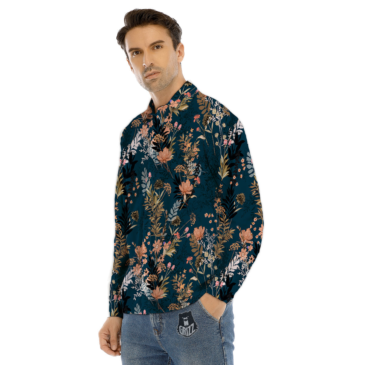 Artwork Rainbow Glitter Print Men's Dress Shirts-grizzshop