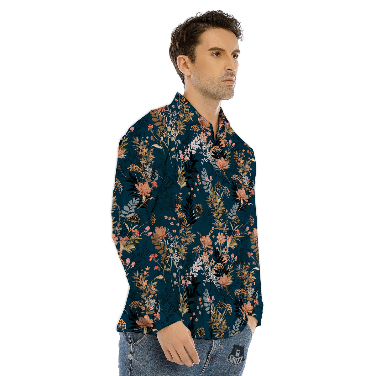 Artwork Rainbow Glitter Print Men's Dress Shirts-grizzshop
