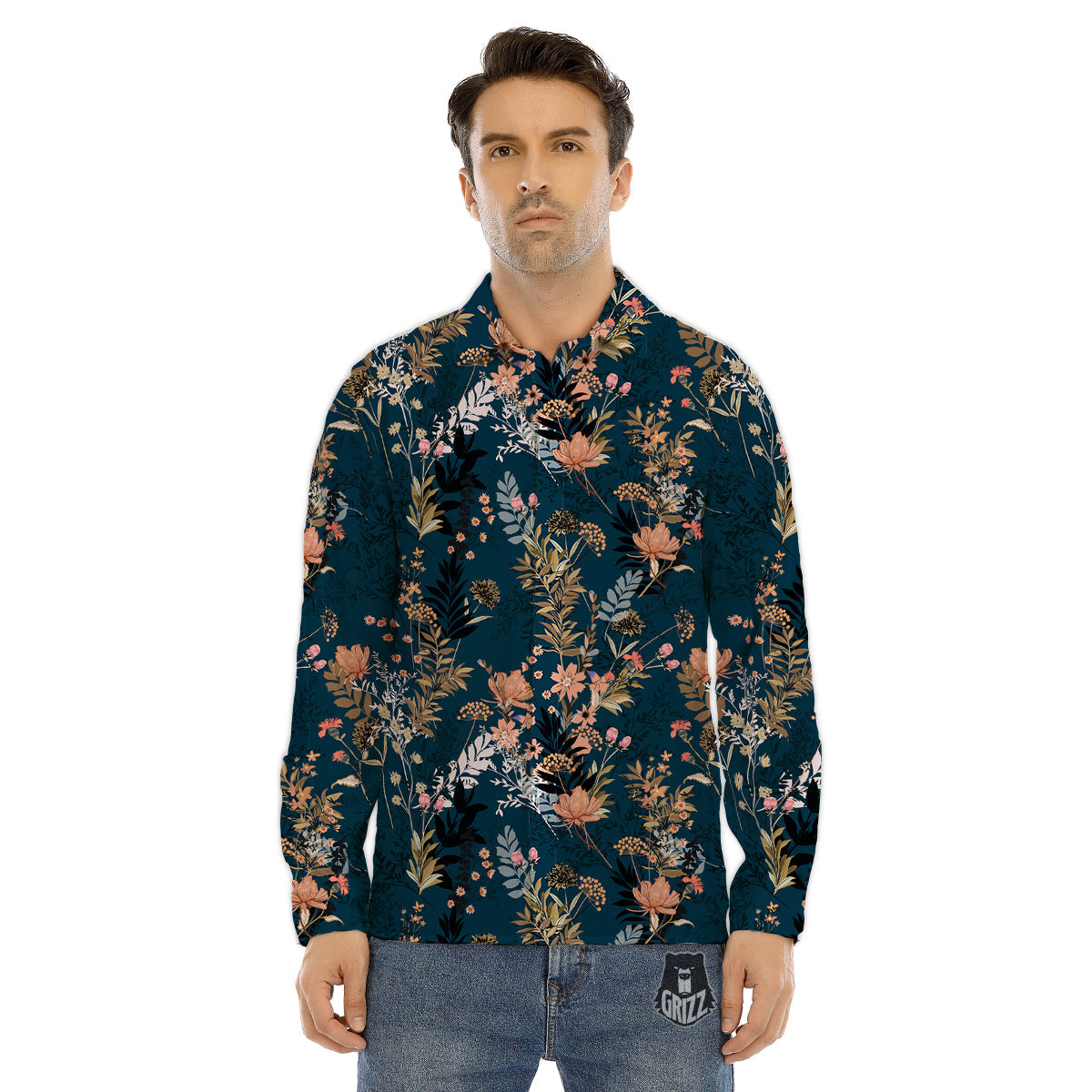 Artwork Rainbow Glitter Print Men's Dress Shirts-grizzshop