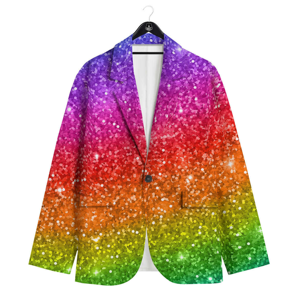 Artwork Rainbow Glitter Print Men's Sport Coat-grizzshop