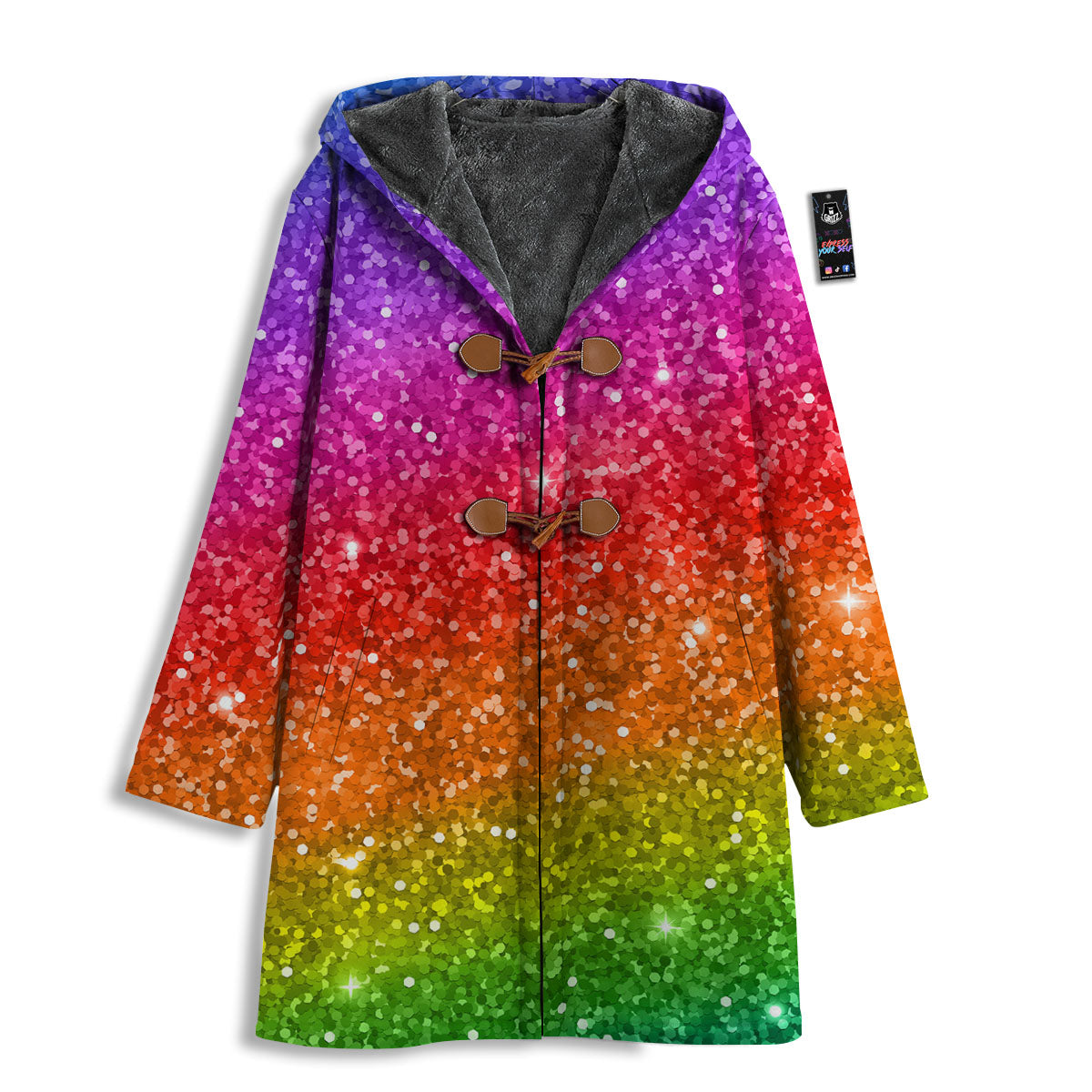 Artwork Rainbow Glitter Print Men's Windbreaker Jacket-grizzshop