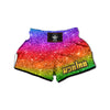 Artwork Rainbow Glitter Print Muay Thai Boxing Shorts-grizzshop