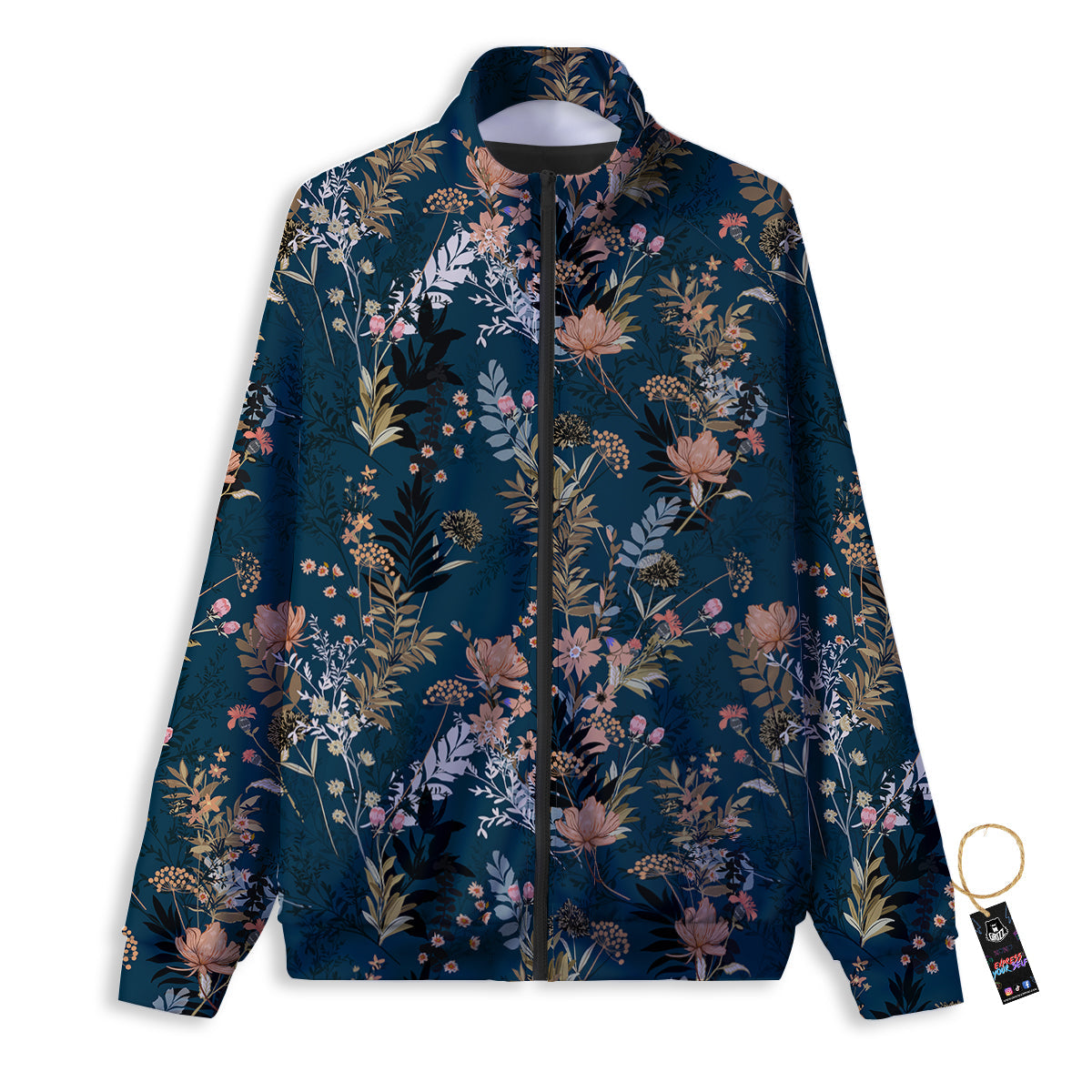 Artwork Rainbow Glitter Print Track Jacket-grizzshop