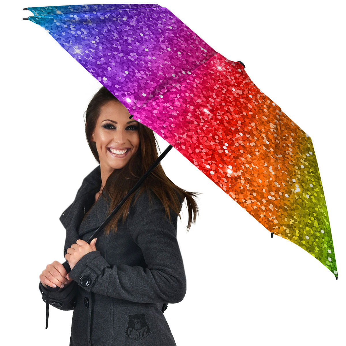 Artwork Rainbow Glitter Print Umbrella-grizzshop