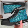 Artwork Teal Glitter Print Pattern Black High Top Shoes-grizzshop