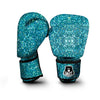 Artwork Teal Glitter Print Pattern Boxing Gloves-grizzshop