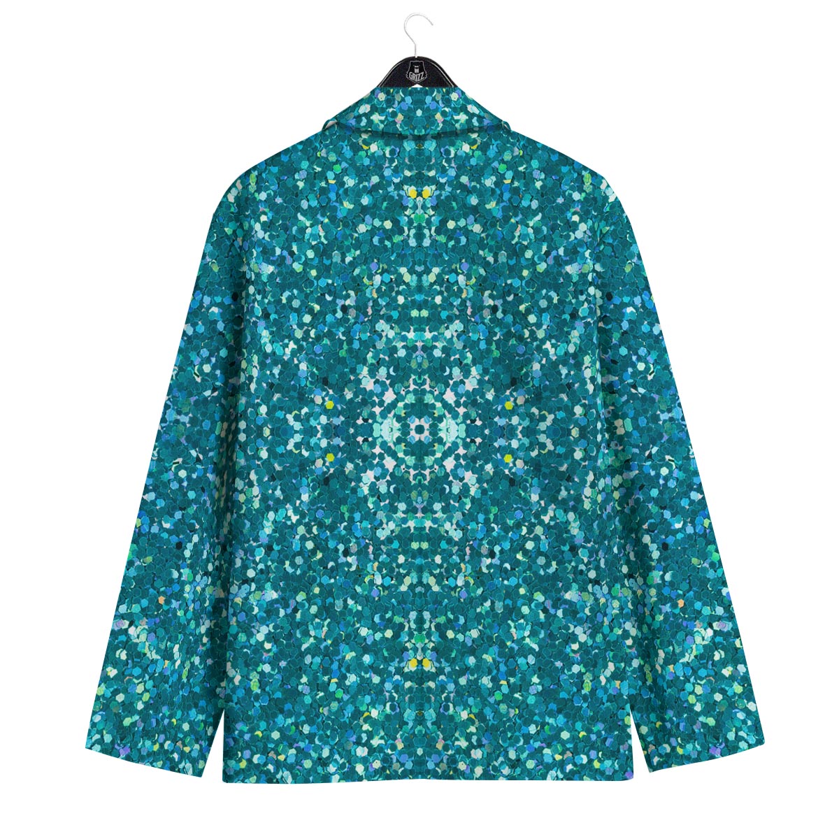 Artwork Teal Glitter Print Pattern Men's Sport Coat-grizzshop