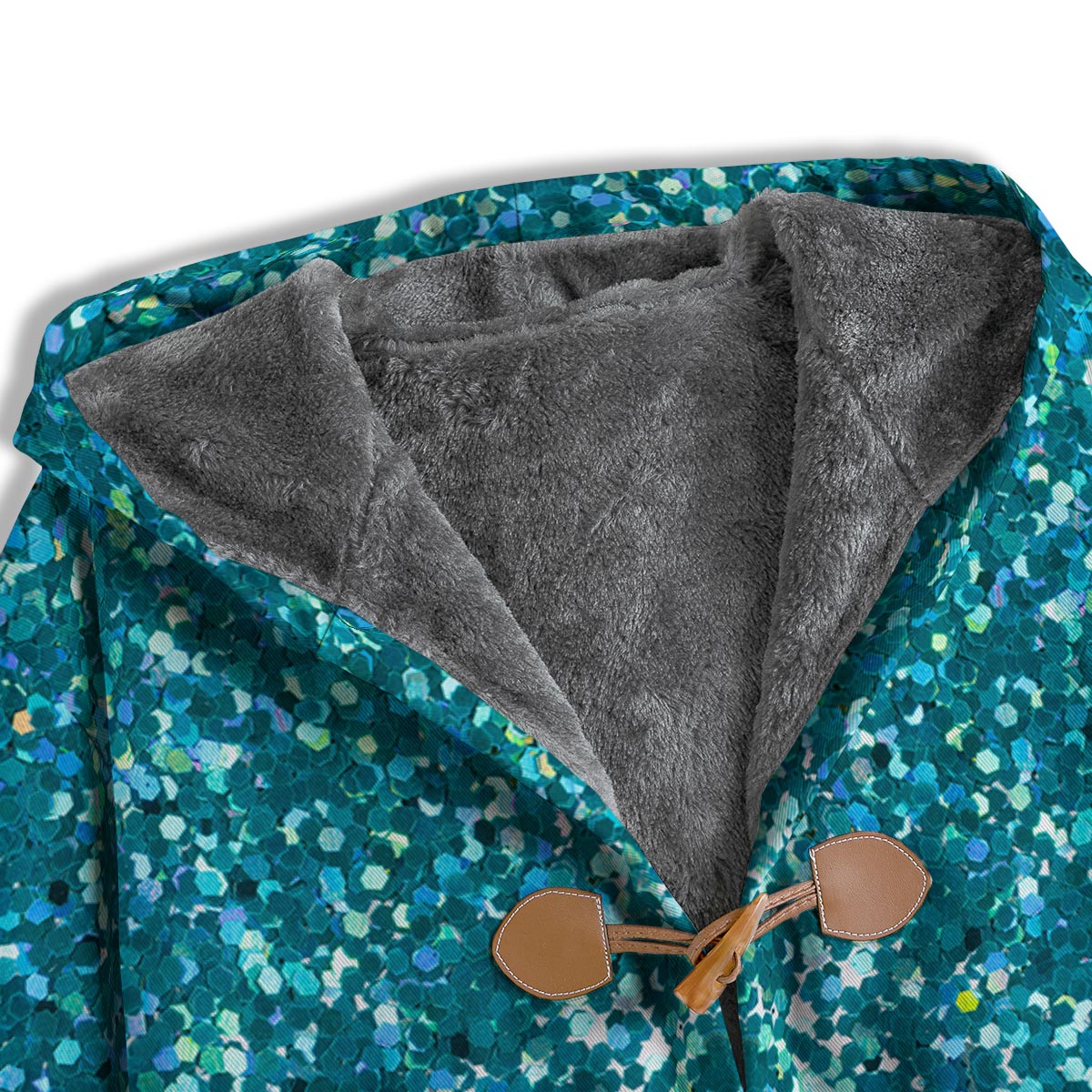 Artwork Teal Glitter Print Pattern Men's Windbreaker Jacket-grizzshop