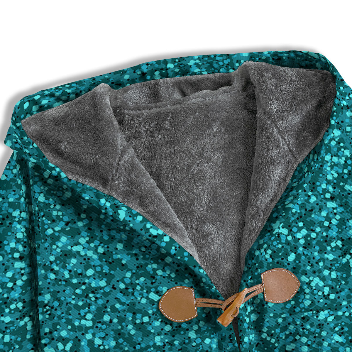 Artwork Turquoise Glitter Print Pattern Men's Windbreaker Jacket-grizzshop