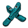 Artwork Turquoise Glitter Print Pattern Muay Thai Shin Guards-grizzshop