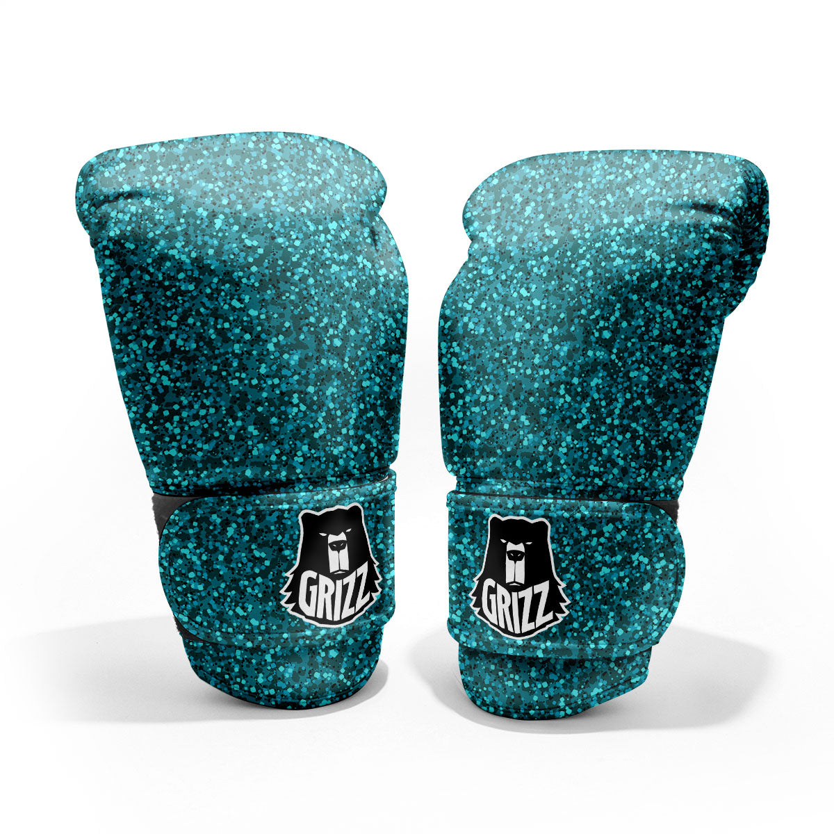 Artwork Turquoise Glitter Print Pattern Pro Boxing Glove