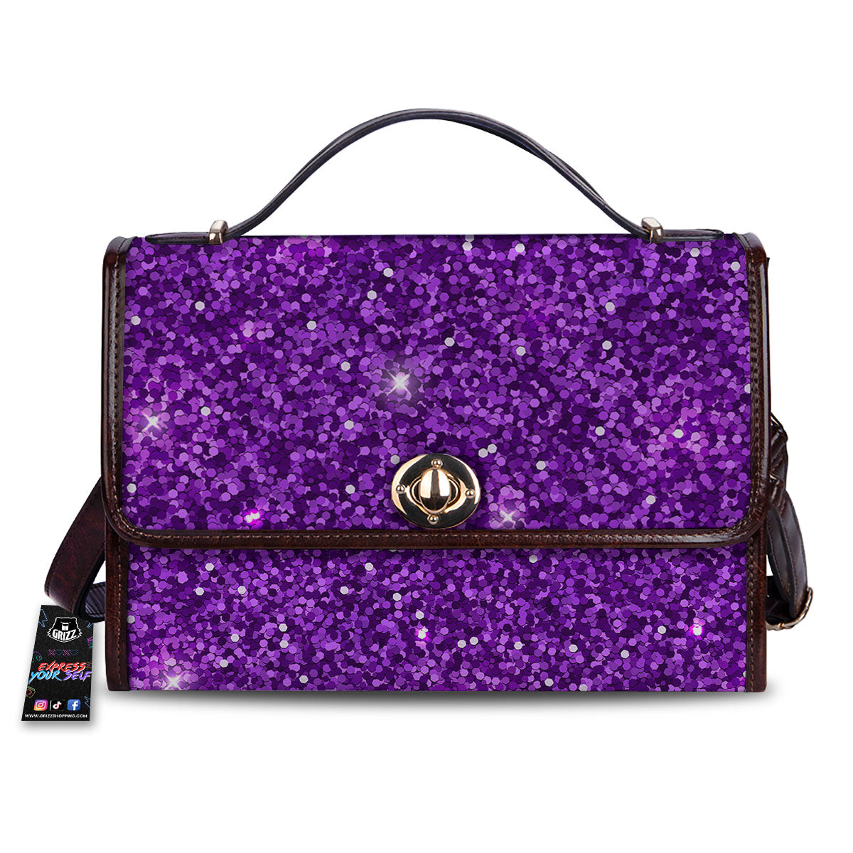 Artwork Glitter Purple Print Women's Satchel Bag