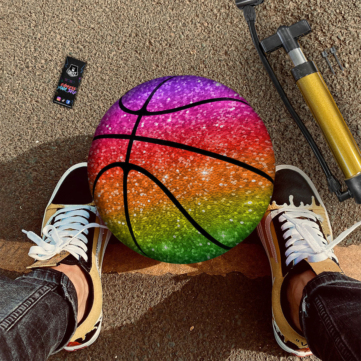 Autumn Vintage Print Pattern Basketball