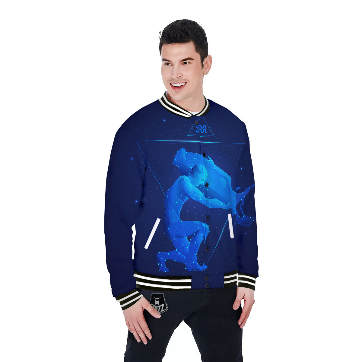Astrological And Aquarius Signs Print Baseball Jacket-grizzshop