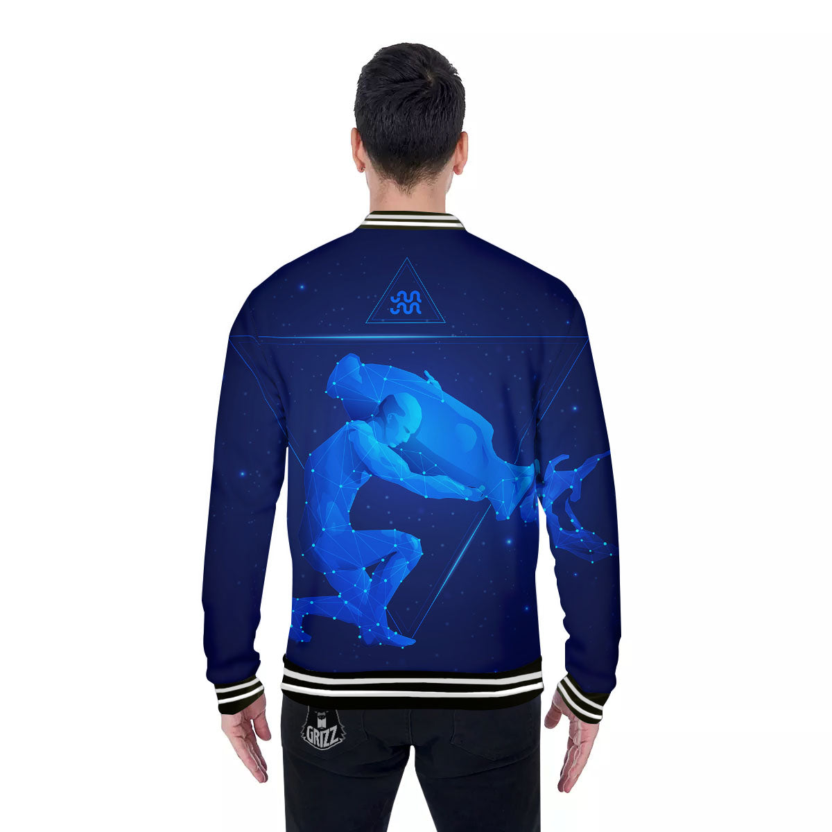 Astrological And Aquarius Signs Print Baseball Jacket-grizzshop